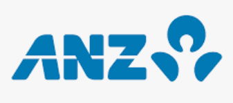 ANZ Bank logo in blue on a transparent background
