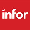 The Infor company logo displayed in white text on a red square background.