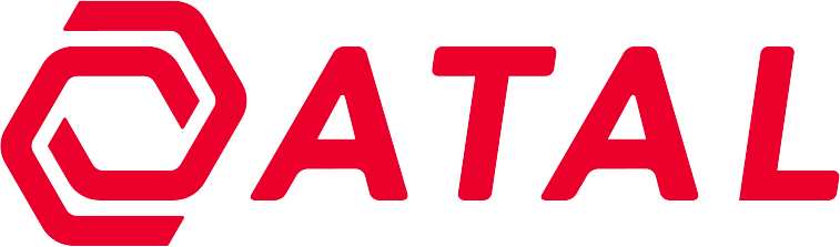The ATAL company logo in red with a geometric hexagonal design and the word 'ATAL' in uppercase letters.