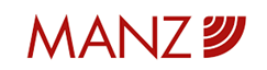 The image displays the MANZ company logo with red stylized text and design elements.
