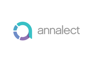 Annalect company logo featuring a stylized circular design in blue and purple next to the word 'annalect' in gray text.