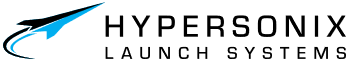 Logo of Hypersonix Launch Systems featuring a stylized blue and black aerospace vehicle and the company name.