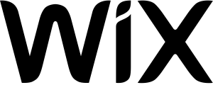 Black and white Wix logo
