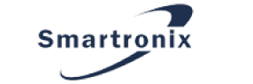 Smartronix company logo with stylized text and swoosh graphic.