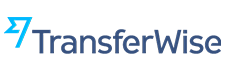 The TransferWise company logo, featuring stylized blue and black text with a bird emblem on the left.