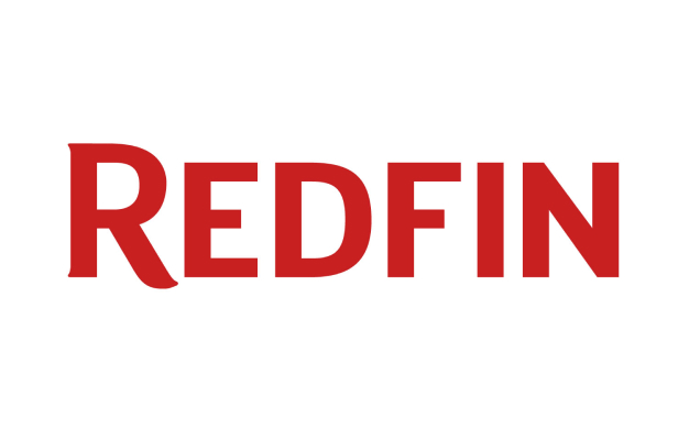 Redfin company logo in red text on a white background.