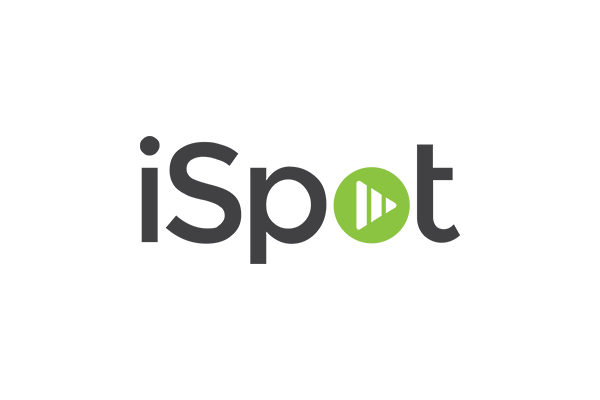 The iSpot company logo featuring stylized black and green text with a distinctive design element.
