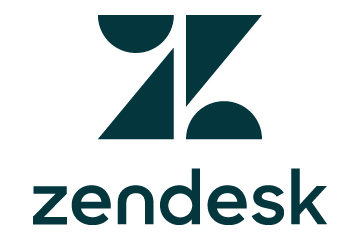Zendesk logo in dark green with the word 'zendesk' below the icon on a white background.