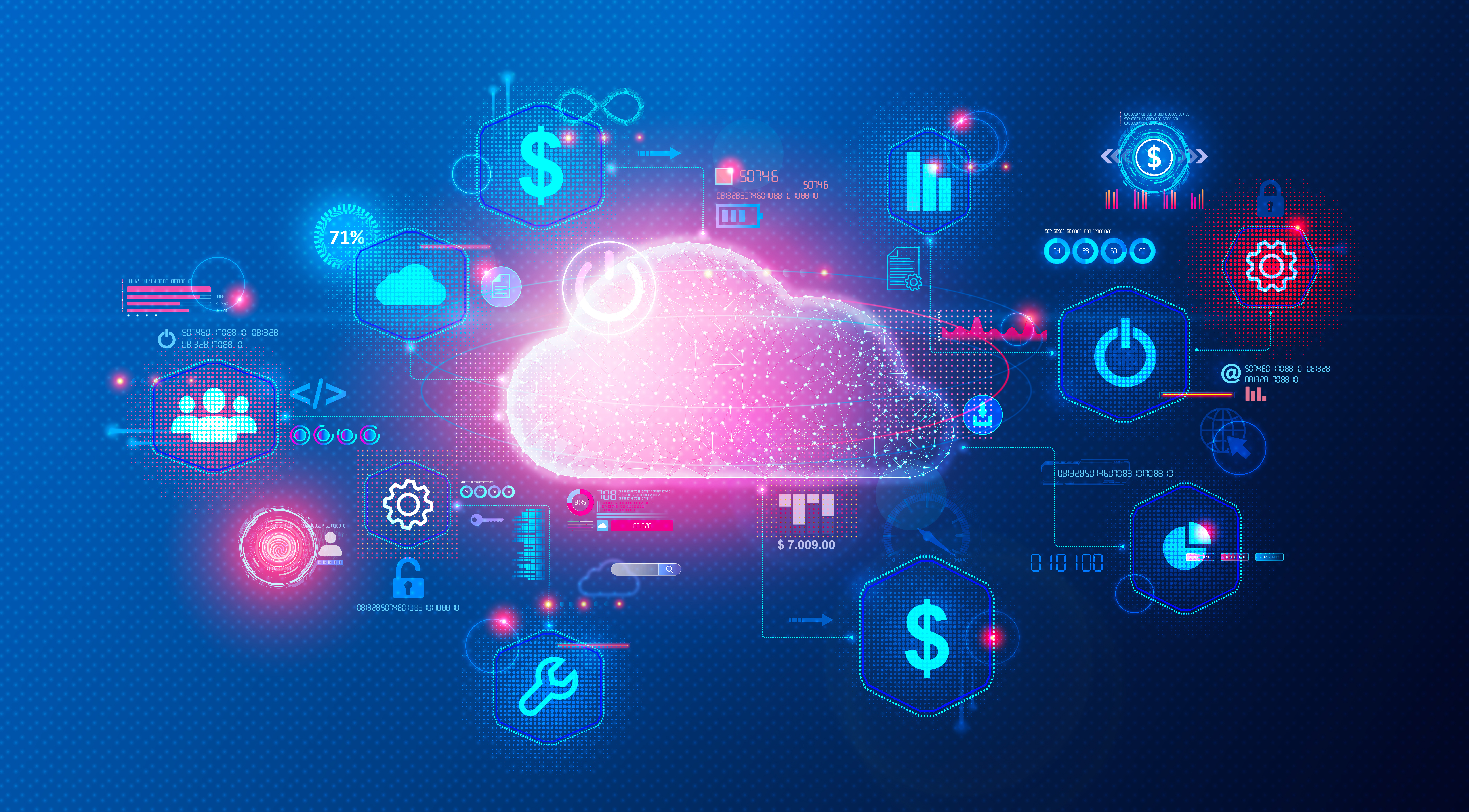 Cloud Financial Management - FinOps - Financial and Technological Framework for Managing Operational Expenses in the Digital Cloud - Conceptual Illustration
