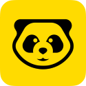 A yellow square logo featuring a stylized black and white panda face, representing the HungryPanda brand.