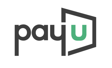 Logo of PayU with "pay" in black and "U" in green, enclosed in a geometric shape.