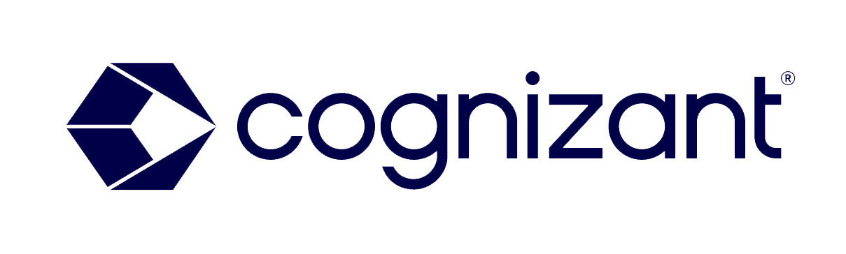 The Cognizant logo featuring blue text and a geometric hexagon symbol, version from 2023.