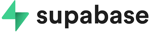 Supabase logo with distinctive green icon and black text