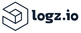 Logz.io company logo. The image contains the Logz.io brand name and a geometric icon.