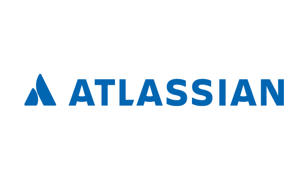 The Atlassian logo with blue text on a white background.