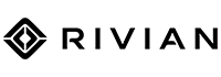 Rivian black text logo on a transparent background