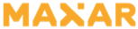 The Maxar company logo in yellow text on a transparent background.