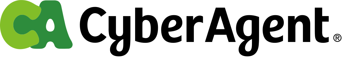 CyberAgent company logo with green 'CA' initials and black text on a transparent background.