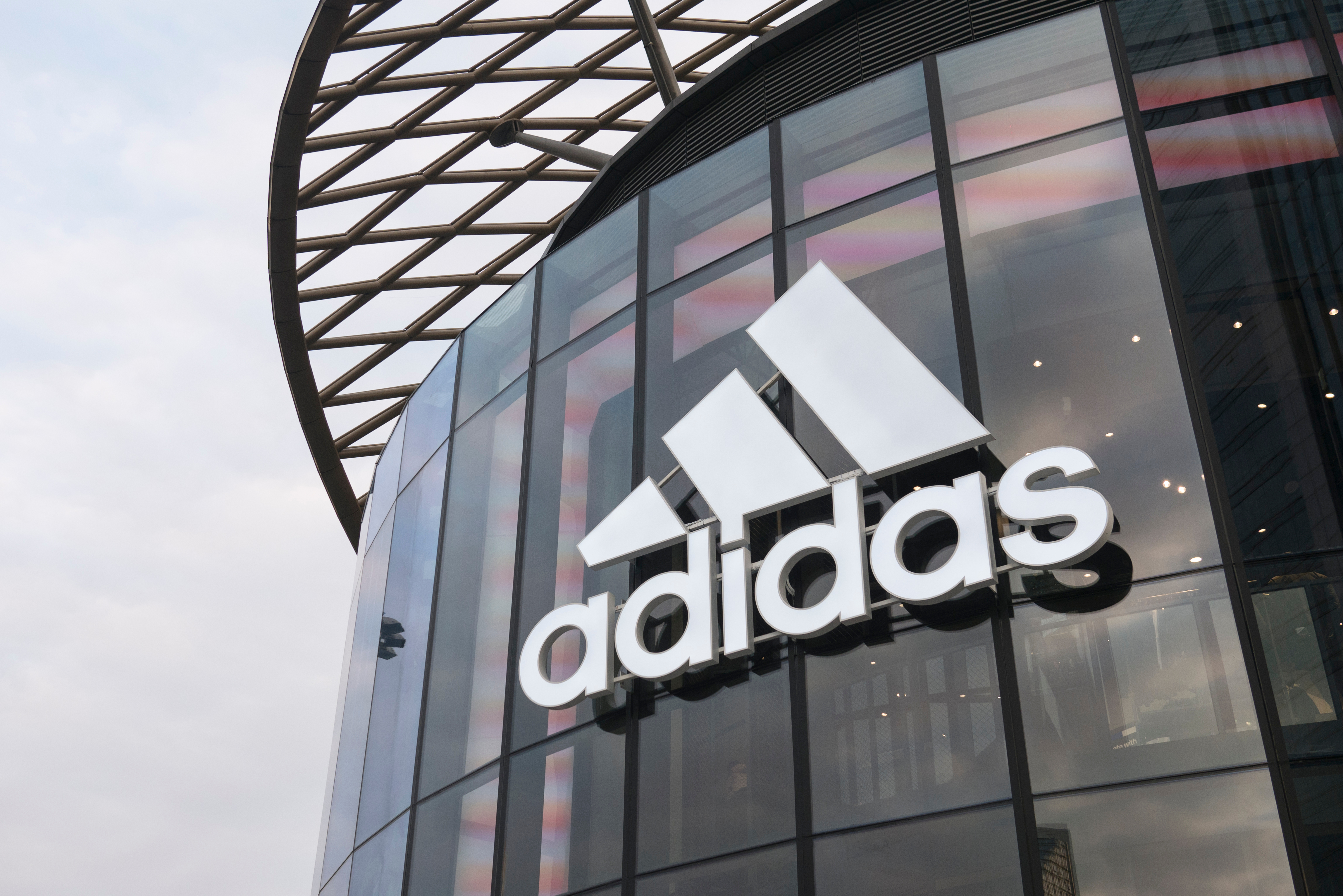 Guangzhou, China-February 4 2018: adidas flagship store front in Guangzhou; Shutterstock ID 1027986541; purchase_order: adidas case study; job: AWS; client: case study; other: EMEA