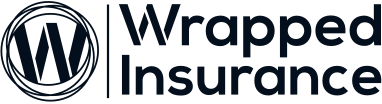 Logo for Wrapped Insurance featuring a stylized 'W' inside a circular design alongside the company name.