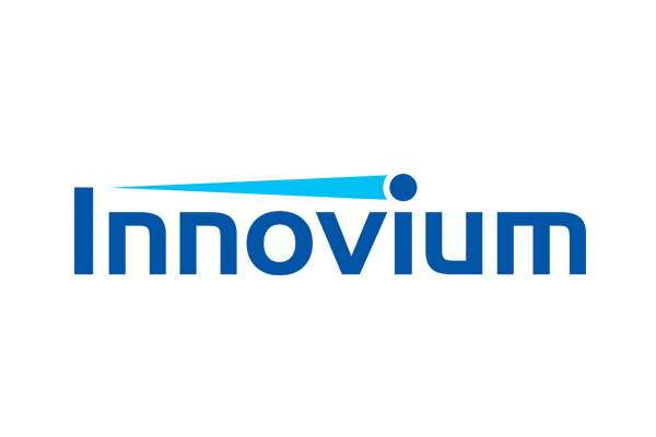 Innovium company logo in blue text with a blue geometric accent on a white background.