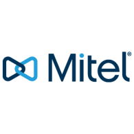 The logo of Mitel, featuring a stylized blue and black icon with the word 'Mitel' beside it.