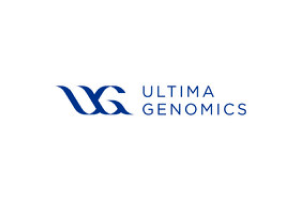 The logo of Ultima Genomics, featuring a stylized 'UG' next to the company's name in blue text.