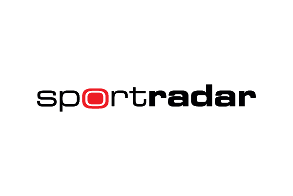 Sportradar company logo in black and red text on a white background.