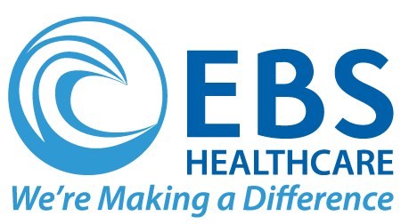 Transparent logo for EBS Healthcare with tagline 'We're Making a Difference'.