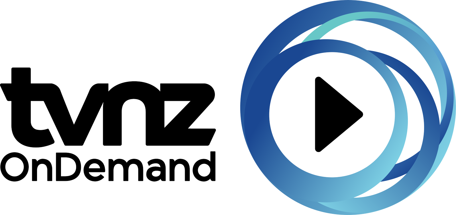 Logo for TVNZ OnDemand, featuring the text 'tvnz OnDemand' and a circular play button design in blue tones.