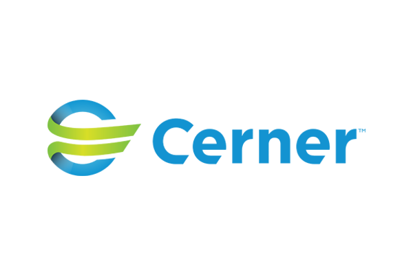 Cerner company logo in blue and green, used for AWS healthcare solution case study content.