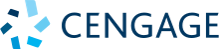 Cengage logo in blue with stylized icon on the left