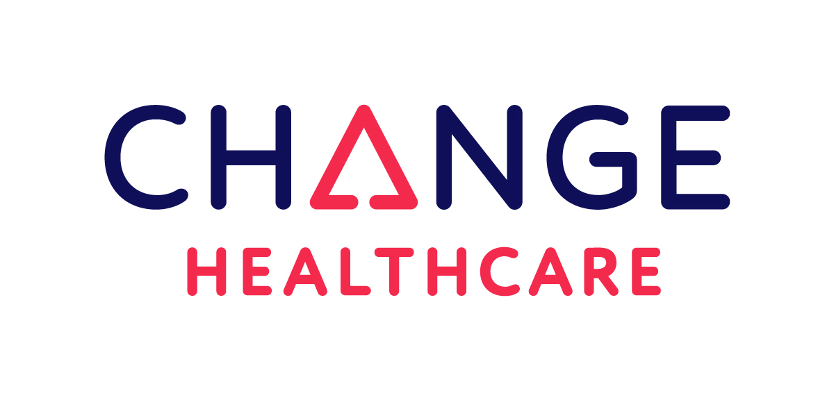 Logo of Change Healthcare with the word 'CHANGE' in blue and a stylized red 'A', above the word 'HEALTHCARE' in red, on a white background.