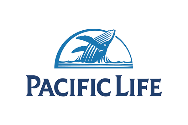 Pacific Life Insurance Company logo featuring a stylized whale above the company name on a white background.
