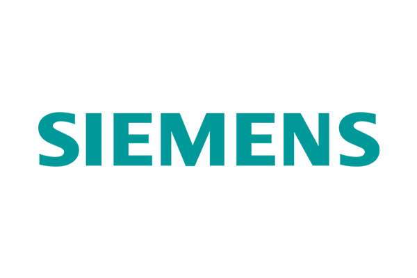 The Siemens logo in teal letters on a white background.