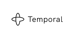 The image shows the Temporal logo, featuring a minimalistic symbol with the word 'Temporal' next to it.
