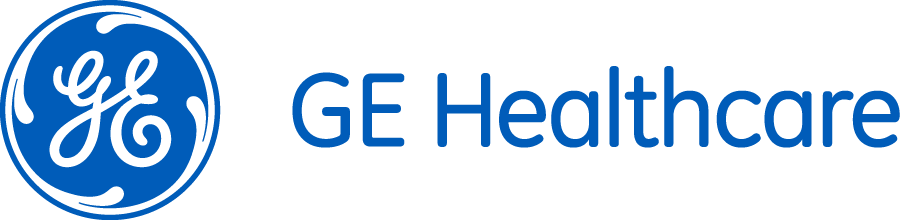The GE Healthcare logo featuring the stylized 'GE' in a blue circle alongside the text 'GE Healthcare' in blue.