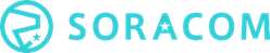 The SORACOM logo featuring a stylized circular icon and the company name in light blue text.