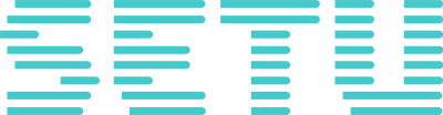 Setu company logo in turquoise with modern, geometric text styling on a transparent background.