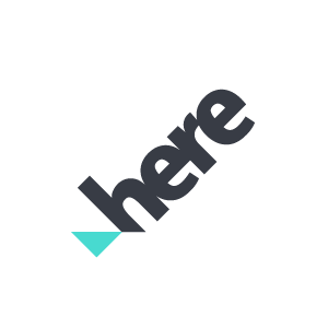 The HERE Technologies logo in grey on a white background.