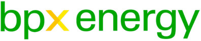 The logo of bpx energy, featuring the company name in green and yellow text on a transparent background.