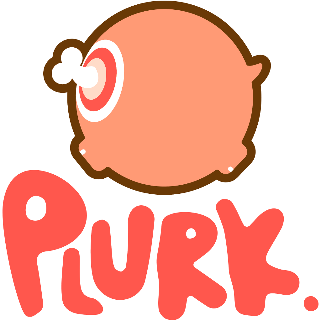 Cartoon mascot illustration of the Plurk logo featuring a stylized pig with a bone and the word 'PLURK' in bold red letters.