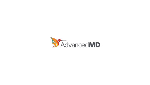 Logo of AdvancedMD with a colorful hummingbird graphic on a white background.