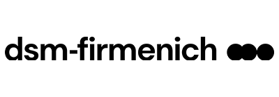 DSM Firmenlogo in schwarzem Schriftzug auf weißem Hintergrund