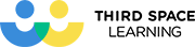 Logo for Third Space Learning featuring abstract human figures in blue and yellow with leaf-like shapes and the company name text.