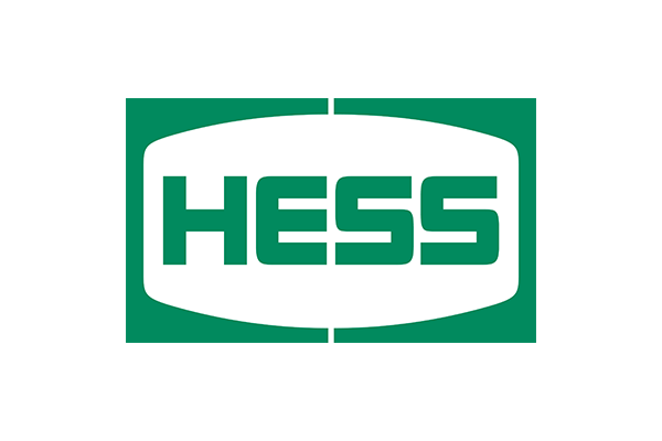 The green and white logo of Hess Corporation featuring the word 'HESS' in bold green text within a rounded rectangle.