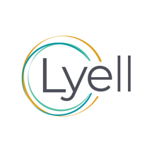 Logo of Lyell, featuring the word 'Lyell' with circular design elements in teal and gold.
