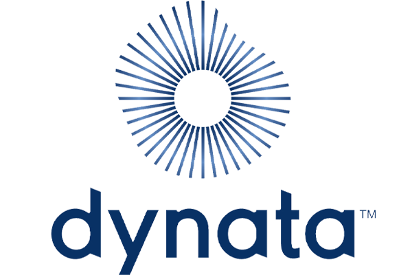 The logo of Dynata, featuring a circular blue geometric design above the company name 'Dynata' in stylized font.