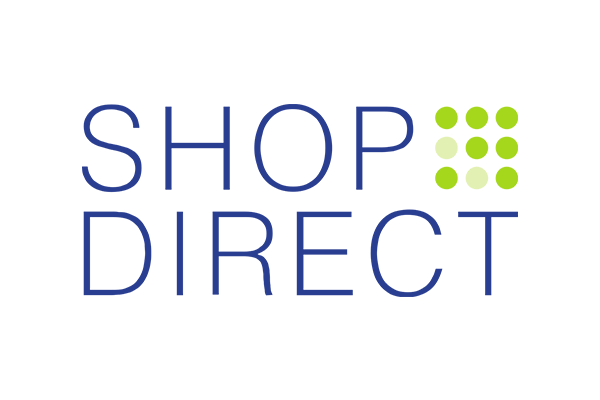 Shop Direct company logo in blue and green on a white background.
