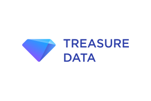 Treasure Data logo with a blue diamond icon and text.